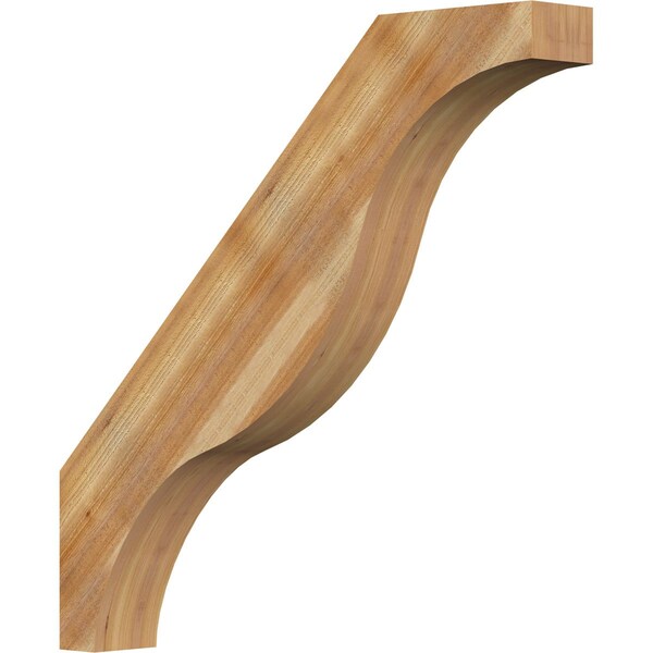 Ekena Millwork 6"W x 42"D x 42"H Funston Rough Sawn Knee Brace, Western Red Cedar BRC06X42X42FST00RWR - main